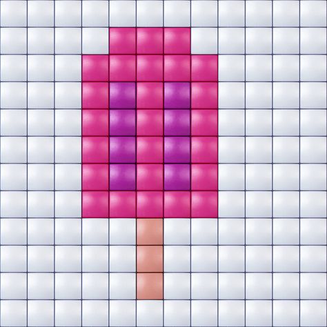 #pixelhobby #icecream #ijsje 10x10 Pixel Art, Perler Beads Earrings, Beading For Beginners, Graph Paper Designs, Drawing Painting Ideas, Easy Pixel Art, Pony Bead Patterns, Pixel Crochet, Hamma Beads