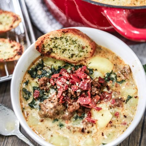 Zuppa Toscana Soup - One Stop Chop Creamy Broccoli Cheddar Soup, Zuppa Toscana Soup, Toscana Soup, Mild Italian Sausage, Sweet Potato Breakfast, Broccoli Cheddar Soup, Broccoli Cheddar, How To Cook Sausage, Creamy Soup