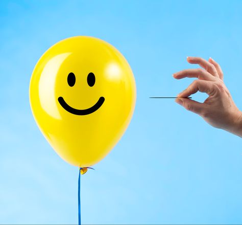 toxic positivity popping yellow balloon with smile face Picture Story For Kids, Toxic Positivity, The Power Of Positive Thinking, Power Of Positive Thinking, Yellow Balloons, Balloon Pop, Marriage And Family Therapist, Let It Out, Graffiti Wallpaper