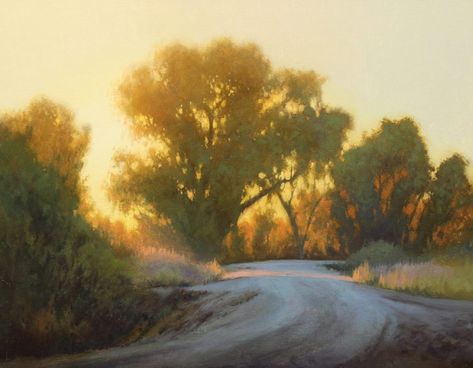 Down the Old Dirt Road, oil, 14 x 18 in. by Kevin Courter Kevin Courter, Watercolor Scenes, Painting Landscapes, Dirt Road, Plein Air Paintings, Environment Concept Art, Contemporary Landscape, Environmental Art, Pics Art