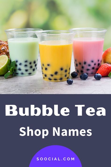 Boba Business, Tea Names, Store Names Ideas, Popping Boba, Shop Name Ideas, Boba Bubble Tea, Gong Cha, Tea Supplies, Bubble Tea Shop