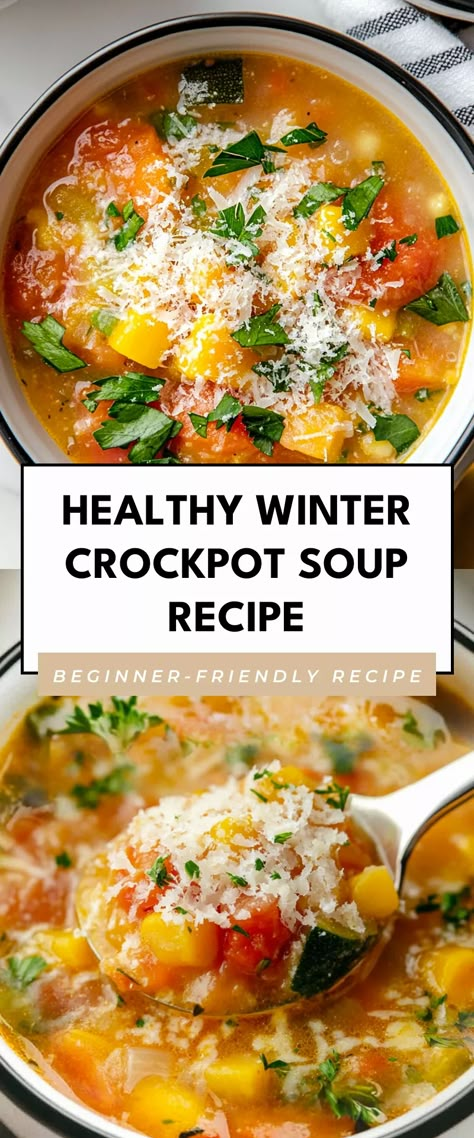 Image for Healthy Winter Crockpot Soup Recipe Crockpot Soup Recipes Healthy Winter, Soups For Crockpot, Healthy Winter Soup Recipes, Winter Soups And Stews Crock Pots, Winter Soups And Stews Cold Weather, Hearty Soup Recipes Winter, Winter Soups And Stews Healthy, Winter Healthy Recipes, Winter Soup Recipes Slow Cooker