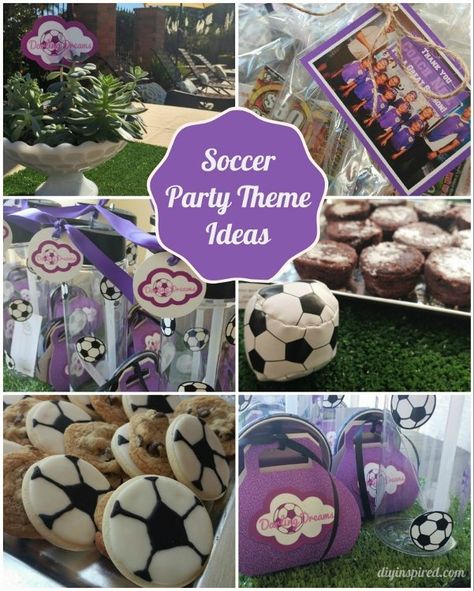 Soccer Party Theme Ideas Soccer Party Theme, Soccer Theme Parties, Soccer Ideas, Food Favors, Party Theme Ideas, Sofia Party, Budget Party, Mickey Mouse Parties, Soccer Party