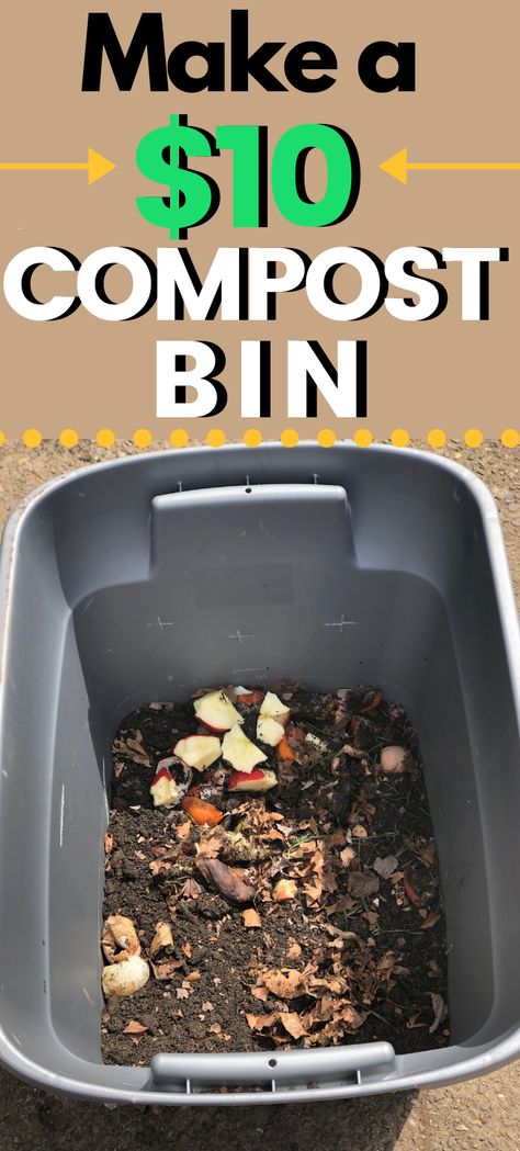 Homemade Compost Bin, Diy Compost Bin, Composting 101, Compost Bin Diy, Diy Compost, Composting At Home, Garden Compost, Starting A Garden, Home Vegetable Garden