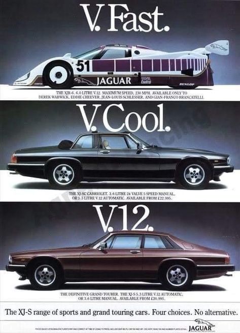 Famous Posters, F1 Poster Design, Old Car Commercial, Vintage Car Advertisements, Retro Car Ads, Vintage Car Ads, Classic Jaguar, 90s Car Adverts, Classic European Cars