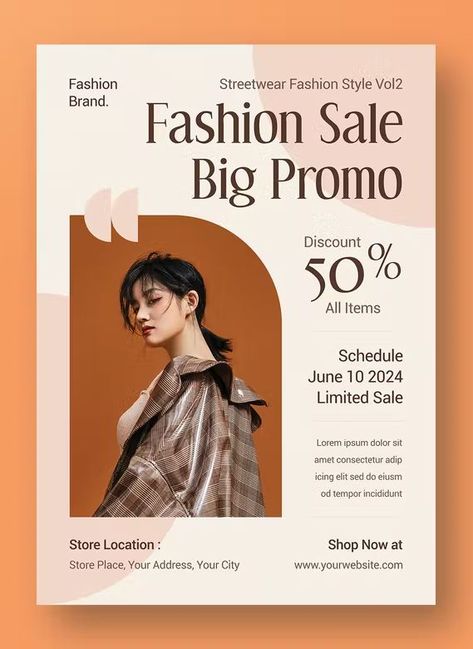 Fashion Sale Flyer Template PSD Illustration Flyer Design, Fashion Brand Poster Design, Sale Flyer Design Ideas, Sale Template Design, Fashion Flyer Design, Sales Flyer Design, Fashion Sale Poster, Elegant Flyer, Shoes Poster