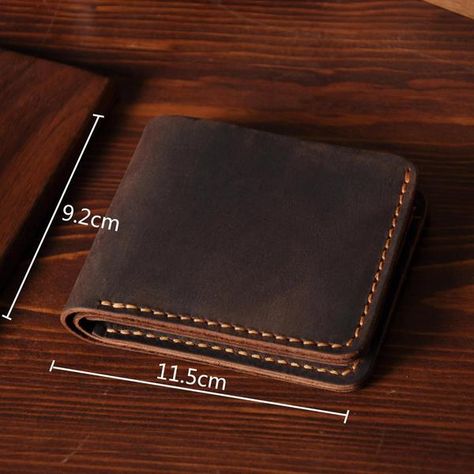 Handmade Men's Short Leather Wallet Money Purse Card Holder MT03 - LISABAG Handmade Leather Bag Pattern, Gents Wallet, Diy Leather Wallet, Leather Wallet Design, Money Purse, Leather Wallet Pattern, Leather Travel Wallet, Leather Bag Pattern, Diy Leather Bag