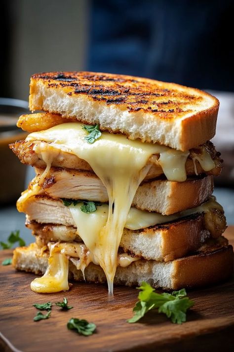 Chicken Melt Sandwich, Juicy Grilled Chicken Breast, Fall Party Food Ideas, Bacon Grilled Cheese Sandwich, Chicken Breast Sandwich, Juicy Grilled Chicken, Grilled Chicken Sandwich, Fall Party Food, Chicken Melts