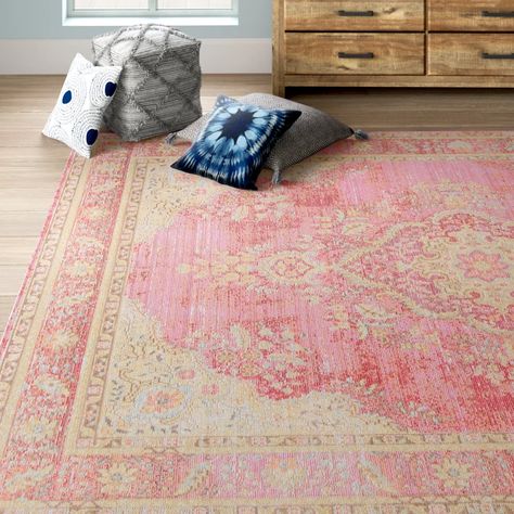 All Pink Interior Design, Bedroom Board, House Rugs, Room Things, Office Rugs, Pink Rectangle, Dream Master, Cozy Dog Bed, Medallion Pattern