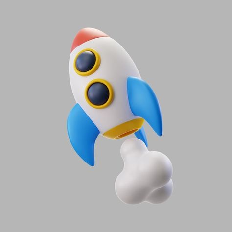 Rocket Cartoon, Toy Rocket, 3d Things, 3d Toys, 3d Space, Space Rocket, 3d Icons, 3d Artwork, 3d Texture