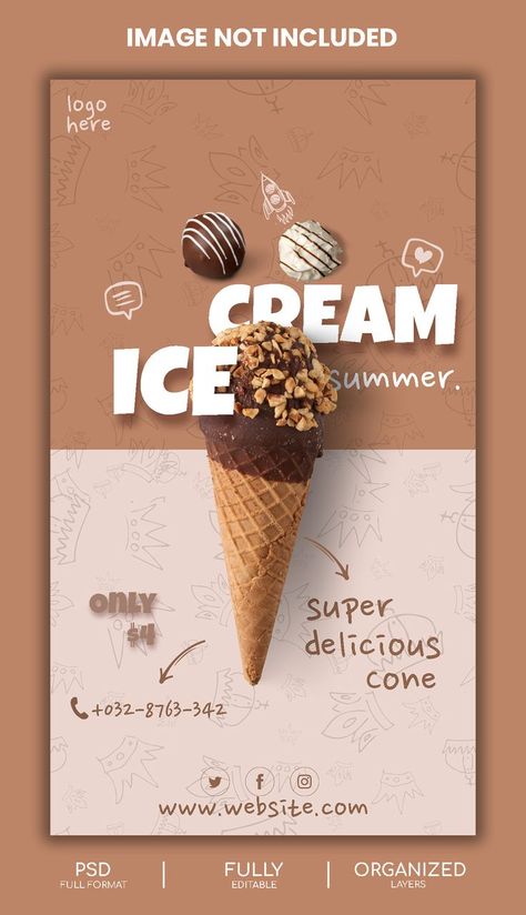 Ice Cream Poster Advertising, Ice Cream Instagram Story, Ice Cream Poster Design, Ice Cream Instagram, Cream Poster, Ice Cream Poster, Photoshop Ideas, Bakery Ideas, Quick Outfits