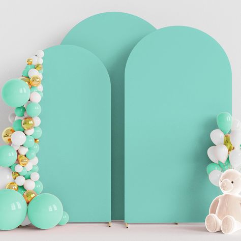 PRICES MAY VARY. 【Arch Covers Package】3 Piece wedding arch cover (Arch stand Not included). Material: Spandex. Color: Turquoise. Size: 7.2 x 4ft (HxW) / 6.6x3.3ft (HxW) / 6x2.6ft (HxW). Decorate your party backdrop with our wedding arch covers to create an epic background for your celebration. 【Quality Material】The wedding arch backdrop stand cover is made of elastic spandex material, smooth touching and not easy to wrinkle. Chiara arch backdrop stand covers with light weight, can be easy to cle Epic Backgrounds, Chiara Arch, Banquet Decor, The Big Comfy Couch, Backdrop Stands, Backdrop Frame, Arch Backdrop, Turquoise Wedding, Comfy Couch