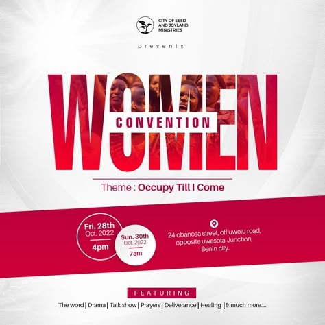 Women Convention Flyer Design, Women Event Poster, Women Conference Flyer Design, Conference Graphic Design, Conference Poster Design, Christian Social Media, Church Social Media, Christian Graphic Design, Posters Inspiration