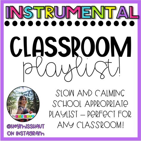 This instrumental classroom playlist is full of relaxing and calming instrumental music, which will help your students remain calm and learn on! 🎶 Calm Songs Playlist, School Music Playlist, Classroom Music Playlist, Relaxing Music Playlist, Classroom Playlist, Calming Songs, Happy Music, Safe Schools, Remain Calm