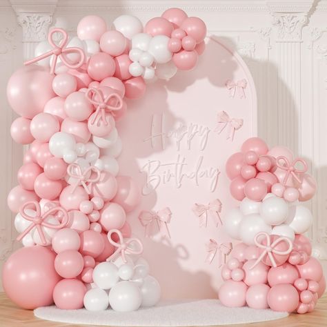 PRICES MAY VARY. Enchanting Coquette Birthday Decorations: Transform your party space with our exquisite pink and white balloon arch kit, boasting 145 pcs balloons for a show-stopping display. Ideal for coquette birthdays, it creates a dreamy ambiance that guests will adore Versatile Bow Balloon Arch Design: Perfect for bow birthday decorations, weddings, and various celebrations, this balloon arch kit adds a whimsical touch with its bow design. It's the ultimate centerpiece that complements any Arch Birthday Decoration, Pale Pink Birthday Party, Blush Pink Party Decor, Pink Birthday Balloons Decoration, Ballerina Balloon Garland, Coquette Balloon Arch, Tutu Cute 2nd Birthday Party Decorations, Bows And Pearls Birthday Theme, Coquette Decorations Party