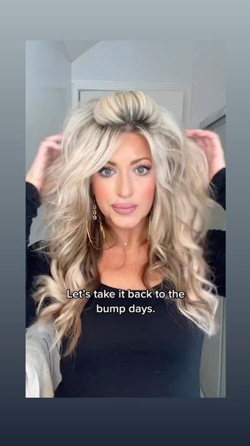 Bumped Hairstyles, How To Make A Bump In Your Hair, Bump It Hairstyles, Front Bump Hairstyles, Hair Bump, Hair Bump Hairstyles, Work Hair Updo, Hair Bump Tutorial, Bump Hairstyles