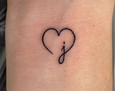 J Initial Tattoo Ideas, Heart With A J Tattoo, L Initial Tattoo With Heart, E And J Tattoo Initial, J Name Tattoo Design, Small Letter G Tattoo, J Infinity Tattoo, K J Tattoo, Initial J Tattoo Ideas