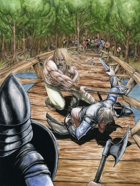 The bridge Battle Of Stamford Bridge, Stanford Bridge, Harold Godwinson, Viking Berserker, Anglo Saxon History, Viking Images, English Army, Germanic Tribes, East Riding Of Yorkshire