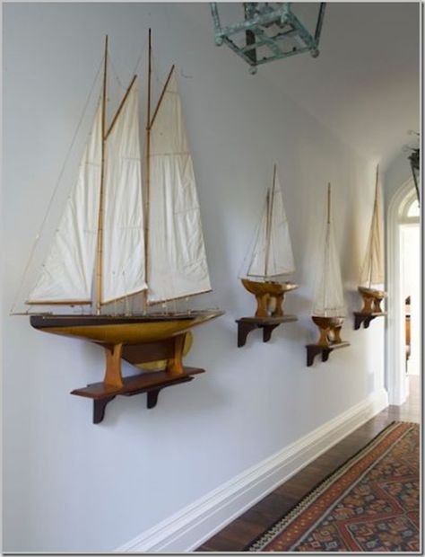 Nautical Handcrafted Decor Blog: Model Ships and Nautical Decor for Interior Design Nautical Interior, Model Sailboat, Sailboat Design, Nautical Wall Decor, Mo Design, Coastal Bedrooms, Handcrafted Decor, Beach House Interior, Nautical Design