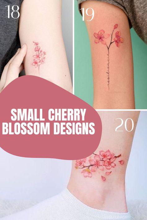 Cherry Blossom Tattoo Ideas {53 BEAUTIFUL IDEAS} - Tattoo Glee Cherry Blossom Tattoo Women, Cherry Blossom Simple Tattoo, Cherry Blossom Finger Tattoo, Cherry Blossom Tattoo Dainty, Tiny Cherry Blossom Tattoo, Small Japanese Cherry Blossom Tattoo, Cherry Blossom Wrist Tattoo For Women, Cherry Blossom Vine Tattoo, Cherry Blossom Tattoo Meaning For Women