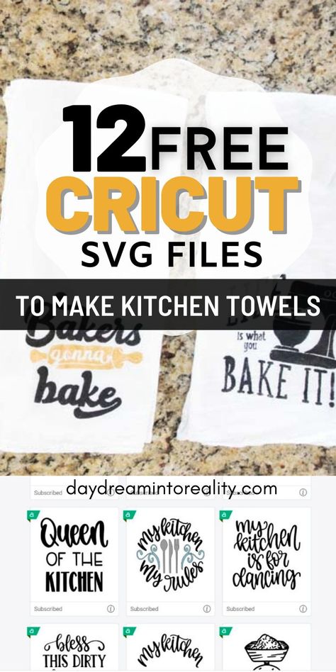 In today’s article, I will teach you how to personalize beautiful kitchen (tea) towels using your Cricut machine. I did this project using my Cricut Maker, but I will give you the instructions and tips if you have a Cricut Explore or Joy. Cricut Kitchen Towels Sayings, Iron On Kitchen Towel, Dish Towel Svg Free, Cricut Kitchen Towels Diy, Kitchen Towel Cricut Ideas, Holiday Tea Towels Cricut, Sayings For Tea Towels, Cricut Dish Towels Diy, Dish Towel Ideas