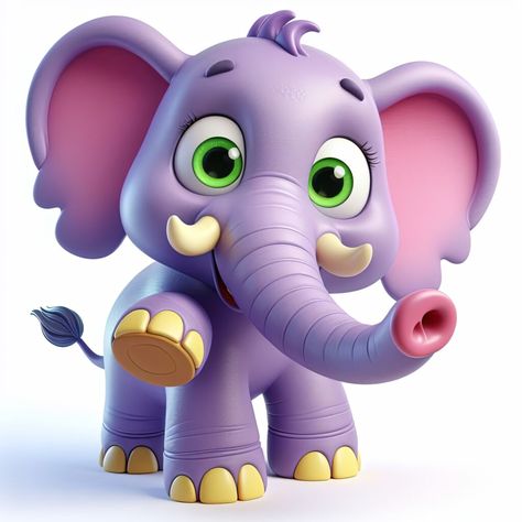 Elephant Cartoon Images, Cartoon Elephant, Adorable Cartoon, 3d Background, 3d Wall, Green Eyes, Cute Animals, Elephant, Design Inspiration