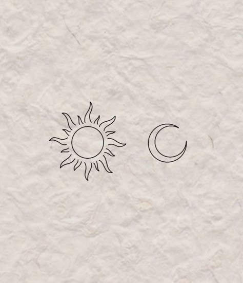 Tattoo Sonne, Luna Tattoo, Small Moon Tattoos, Moon Sun Tattoo, Celestial Tattoo, Sun Tattoo Designs, Matching Tats, Basic Tattoos, Moon Tattoo Designs