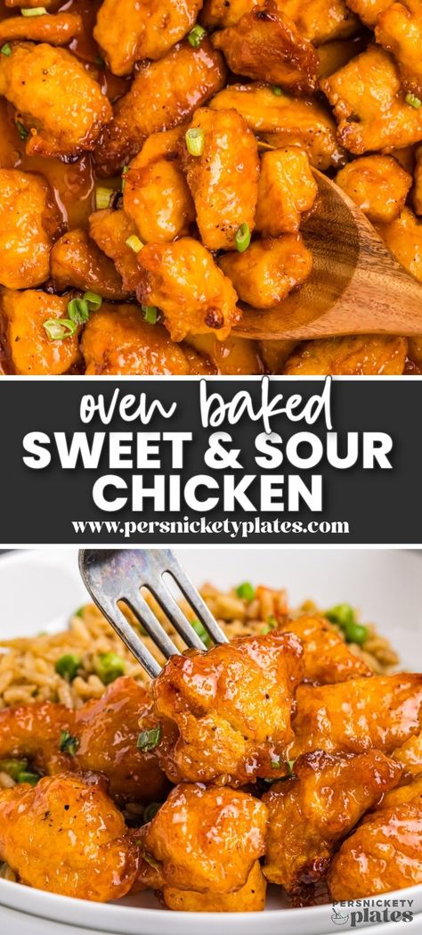 Sweet And Sour Chicken Casserole, Baked Sweet Chili Chicken, Sweet And Sour Chicken Bites, Sweet And Sour Chicken Nuggets, Sweet And Sour Chicken Easy, Healthy Sweet And Sour Chicken, Baked Sweet And Sour Chicken Recipe, Sour Recipes, Chicken Thigh Casserole