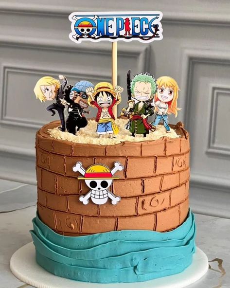 One Piece ☠️ Gateau One Piece, One Piece Torte, One Piece Theme Cake, One Piece Cake Design, One Piece Birthday Cake, One Piece Anime Cake, One Piece Birthday Party, Bolo One Piece, 2023 Cakes