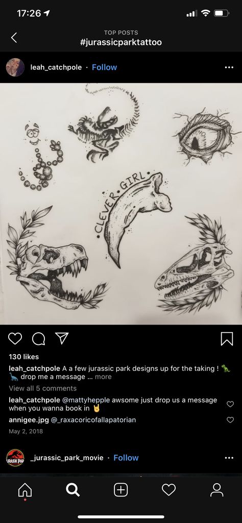 Jurassic World Tattoo Ideas, Small Jurassic Park Tattoos, Life Finds A Way Tattoo Jurassic Park, Jurassic Park Tattoo Ideas, Jurassic World Tattoo, Jurassic Tattoo, Jurassic Park Tattoos, Jurrasic Park Tattoo, Fossil Tattoo