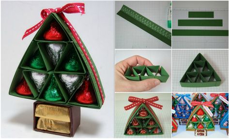 How to DIY Kiss Kiss Chocolate Christmas Tree | www.FabArtDIY.com         #tutorial, #diy, #Christmas tree  #Christmas gift    Follow us on Facebook ==> https://www.facebook.com/FabArtDIY Hershey Kisses Christmas Tree, Hershey Kisses Crafts, Diy Christmas Box, Chocolate Christmas Gifts, Christmas Tree Tutorial, Tree Tutorial, Easy Diy Christmas Gifts, Easy Christmas Gifts, Candy Crafts