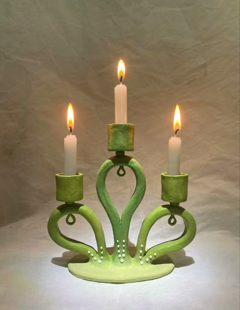 Ceramic Candelabra Centerpiece, Candle Holder Ceramics, Wheel Pottery Ideas, Ceramic Handbuilding, Candle Holders Ceramic, Ceramic Designs, Cerámica Ideas, Ceramic Candle Holders, Pottery Crafts