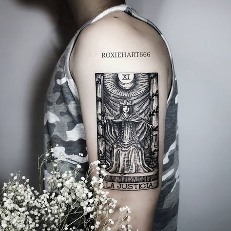 Tarot Card Justice, Justice Tattoo, Tarot Card, Tarot Cards, Tattoos