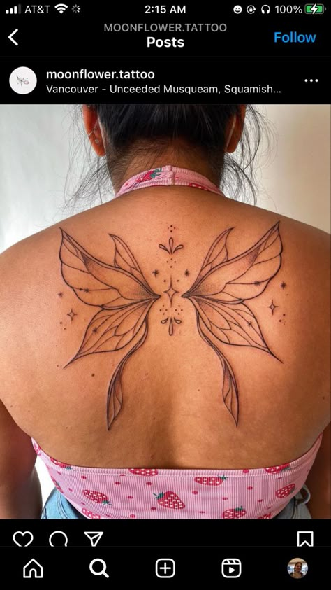 Fairy Wing Tattoos, Wing Tattoos On Back, Aries Tattoos, Aries Tattoo, Spine Tattoos For Women, Gorgeous Tattoos, Dainty Tattoos, Spine Tattoos, Subtle Tattoos