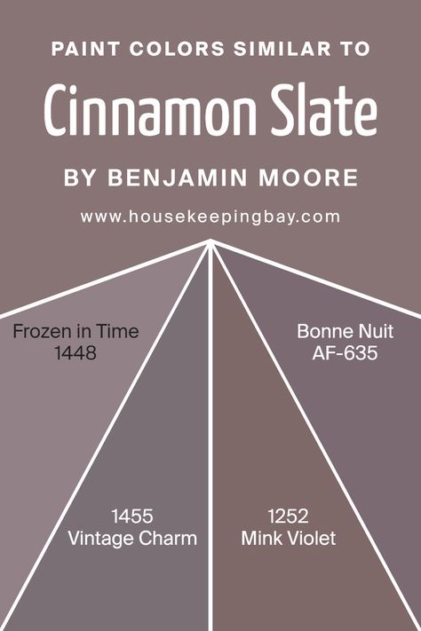 Colors Similar to Cinnamon Slate 2113-40 by Benjamin Moore Vintage Charm Benjamin Moore, Cinnamon Slate Office, Mink Violet Benjamin Moore, Benjamin Moore Cinnamon Slate, Cinnamon Slate, Whole House Design, All Roads Lead Home, 2025 Art, Renovation Kitchen