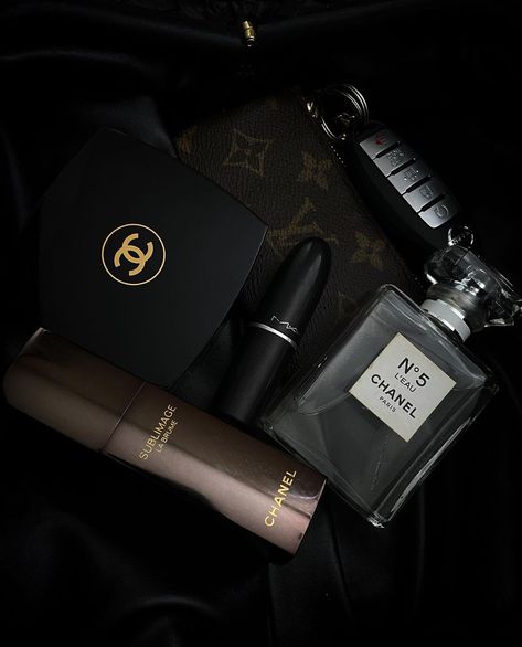 Moody vibes Instagram aesthetic #instagramaesthetic #beauty #moodyvibes #whatsinmybag #essentials #aesthetic September Manifestation, Dear 2025, Aesthetic Expensive, Aesthetic Perfumes, Chanel Sublimage, Moody Vibes, Chanel Aesthetic, Black Perfume, Essentials Aesthetic