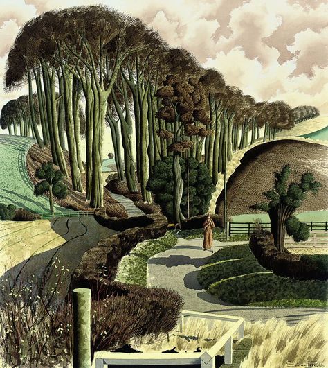 Henry Rothwell on Twitter: "'We have forgotten how to respond to the poetry of life. The hollow, tinkling facade of life put up by noisy and trivial people stands between us and our deepest wealth.' Llewellyn Powys, 1913. https://t.co/diZvROuWHL" / Twitter Digital Museum, Rural Landscape, Wood Engraving, British Art, Landscape Artist, British Artist, Watercolor Artist, Landscape Art, Painting & Drawing