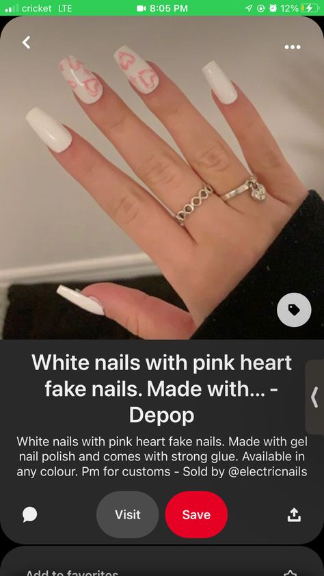 Acrylic Nails With An S Initial, K Initial Nails, Nails With Pink, Pink White Nails, Vday Nails, Strongest Glue, Valentines Nails, Square Nails, Gel Nail Polish