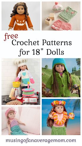 Free Doll Clothes Crochet Patterns, American Doll Crochet Patterns Free, American Girl Doll Crochet Patterns Free, Crochet American Girl Doll Clothes Free, Doll Clothes Crochet Patterns Free, Crochet Baby Doll Clothes, Crochet Princess Dress, Free Crochet Hats, My Life Doll Clothes