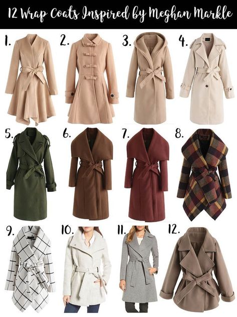 12 Wrap Coats Inspired by Meghan Markle's Engagement Outfit | how to style a wrap coat | wrap coat outfit ideas | winter coats | winter fashion tips || Dressed to Kill #wrapcoat #wintercoats #winterstyle #dtkaustin Wrap Coat Outfit, Meghan Markle Fashion, Black Leggings Outfit Fall, Mode Gossip Girl, Leggings Outfit Fall, Black Leggings Outfit, Flannel Outfits, Design Moda, Engagement Outfit