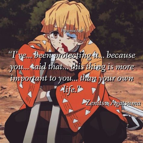 Demon Slayer Thoughts, Demon Slayer Motivational Quotes, Zenitsu Quote, Anime Quotes Demon Slayer, Demon Slayer Quotes Inspirational, Demon Slayer Tattoo Zenitsu, Kny Quotes, Anime Quotes About Friendship, Demon Slayer Quotes