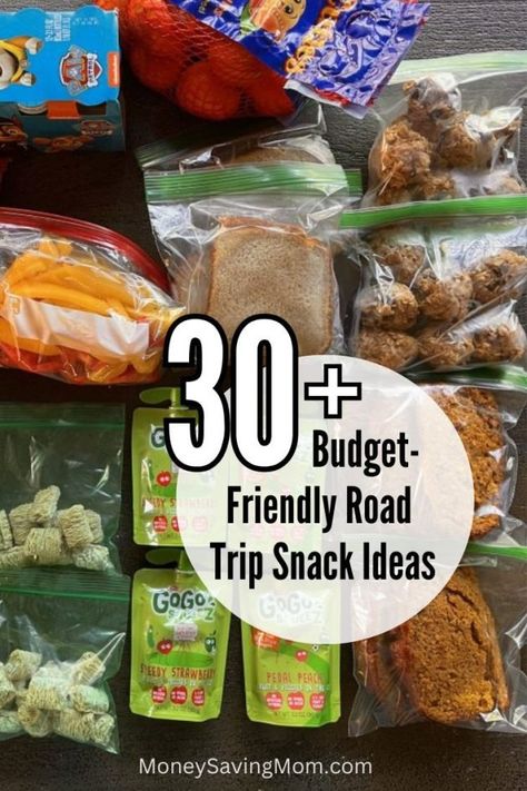 30+ Best Road Trip Snacks on a Budget | Money Saving Mom® Park Snacks Ideas, Foods To Pack For Road Trip, Road Trip Meals To Pack, Hotel Room Snacks, Roadtrip Snacks For Adults, Travel Snacks Roadtrip, Car Trip Snacks, Road Trip Snacks For Adults, Kid Road Trip Snacks