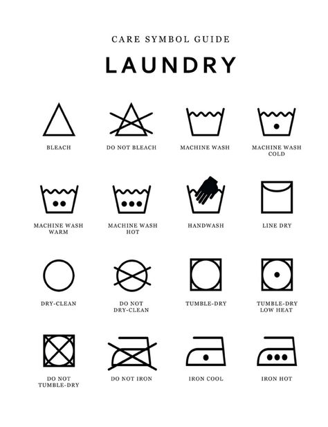 Wash Symbols Laundry, Washing Guide Laundry, Wash Instructions Tag, How To Take Care Of Clothes, Laundry Tag Symbols, Washing Instruction Symbols, Care Label Symbols, Fabric Stash Organization, Laundry Rules