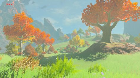 Hyrule Botw Landscape, Breath Of The Wild Scenery, Breath Of The Wild Landscape, Botw Scenery, Botw Landscapes, Botw Aesthetic, Great Fairy Fountain, Rito Village, The Legend Of Zelda Fanart