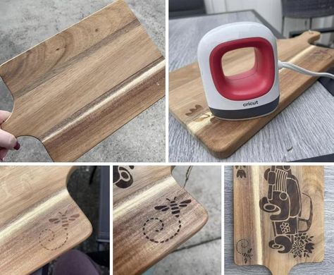 Sublimation & Cricut and Crafters on the Tedooo app! | Using the Cricut mini press for wood burning is a game changer | Facebook Cricut Joy, Silhouette Cameo Projects, Cricut Tutorials, Cameo Projects, Small Details, Game Changer, Wood Burning, Silhouette Cameo, Wood Projects