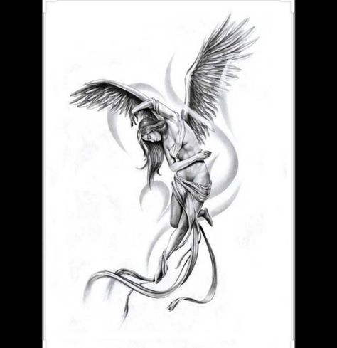 Tattoo Tinkerbell, Cherub Tattoo Designs, Beautiful Angel Tattoos, Angels Tattoo, Tattoo Angel, Tattoo Painting, Cherub Tattoo, Kunst Tattoos, Angel Tattoos