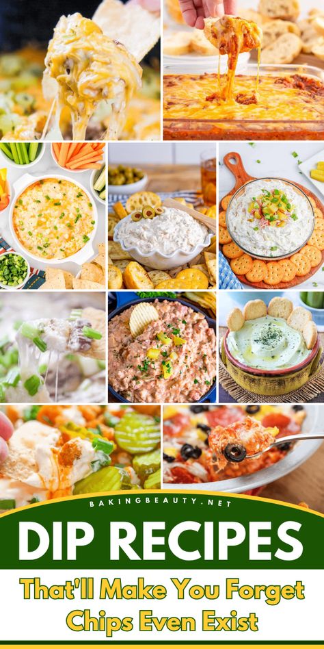 Get ready to dive in with these Dip Recipes That'll Make You Forget Chips Even Exist! These creamy, dreamy, and absolutely addictive dips are perfect for any party. You won't miss the chips one bit after trying these yummy dips! Easy Homemade Dips For Chips, Quick Chip Dip, Homemade Chip Dip, Easy Chip Dip, Bacon Cheeseburger Dip, Cheeseburger Dip, Chip Dip Recipes, Homemade Dips, Easy Dips