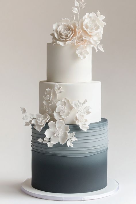 These 49 elegant modern wedding cakes are perfect for every wedding theme. From romantic florals to sleek metallics, each cake brings a touch of sophistication. Click to see more! #elegantweddings #modernstyle #weddingcakes Elegant Wedding Cakes Romantic, Modern Wedding Cake Ideas, Wedding Cakes Romantic, Wedding Cake With Blue, Modern Wedding Cakes, Contemporary Wedding Cakes, Opulent Wedding, Three Tier Cake, Romantic Florals