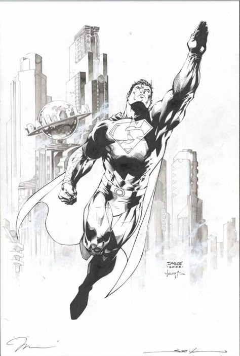 Jim Lee Superman daily planet DC Comics Jon Sommariva, Jim Lee Superman, Jim Lee Batman, Superman Drawing, Jim Lee Art, Color Paints, Colouring Pictures, Black And White Comics, Comic Reference