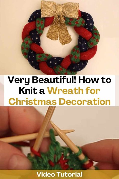 Learn to knit this knitted wreath for Christmas decoration. To make it you just have to weave 3 different tubes, braid them together and weave a bow. The creator of this video will teach you how to do all this step by step so that the result of your knitting looks incredible. This Christmas wreath can be used to decorate your home or it can also be a very nice gift for someone you love. We are sure you will love it! Also, knitting is an incredible way to pass the time. Start this knitting... Knitted Wreath Pattern, Knitted Wreath, Wreath For Christmas, Practical Kitchen, Projects For Home, Learn To Knit, Start Knitting, How To Start Knitting, How To Knit